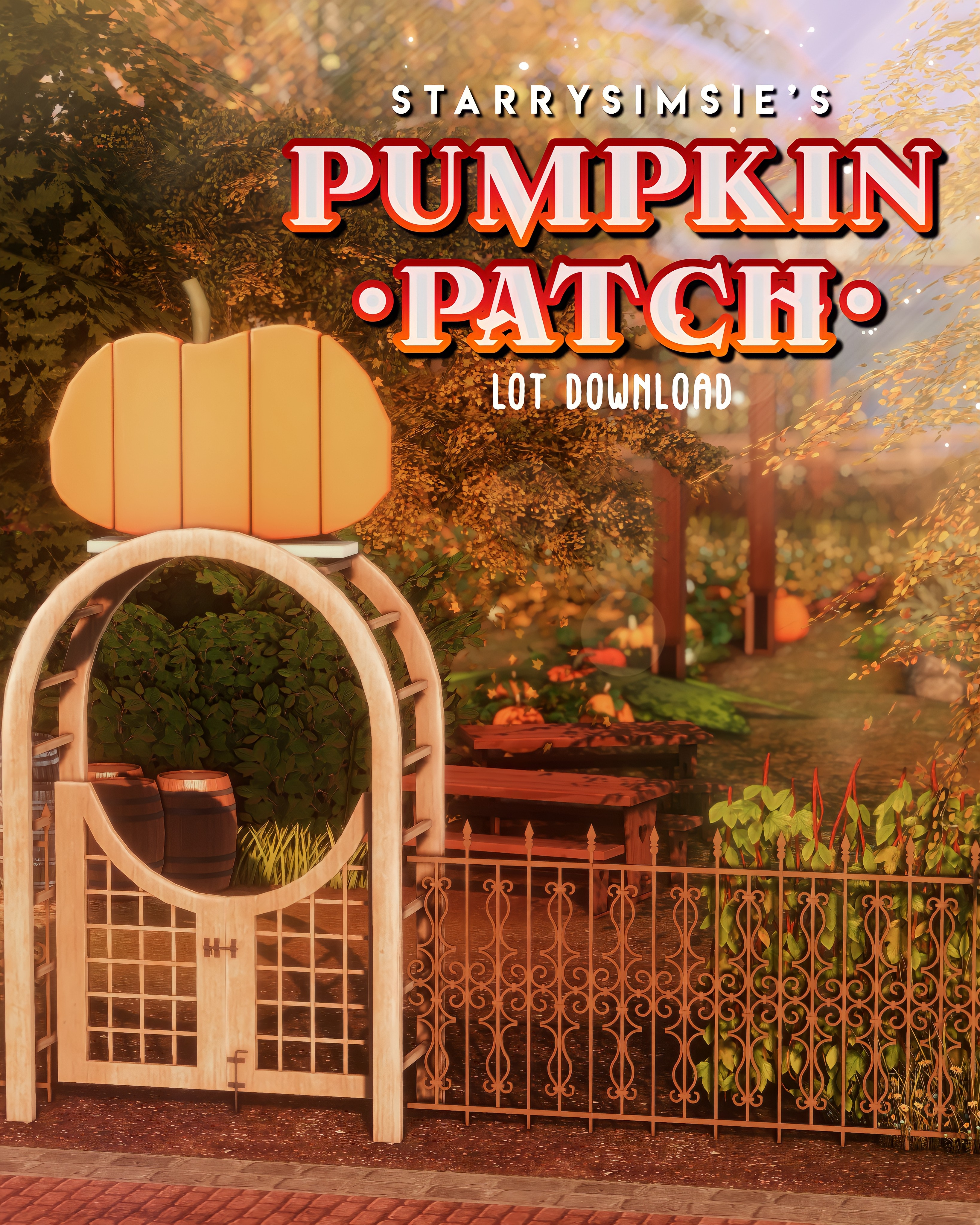 Casa de Halloween no The Sims 4  ✨Pumpkin Patch – Lot✨
