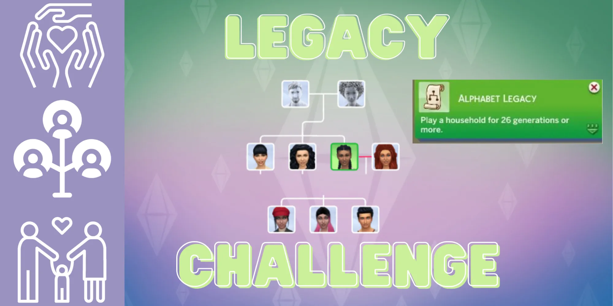 Desafio do legado do alfabeto no The sims 4