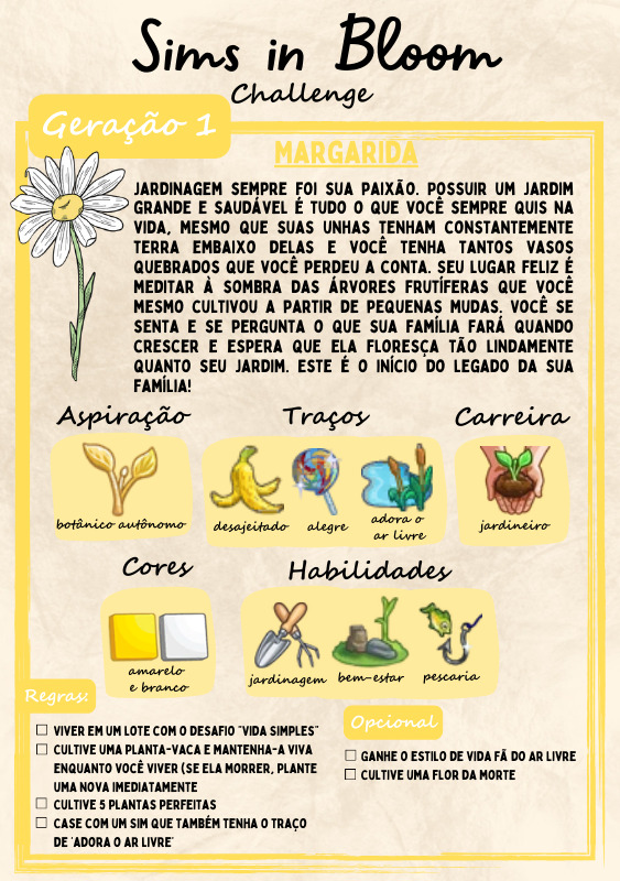 DESAFIO SIM EM FLORES - Sims in bloom no The sims 4